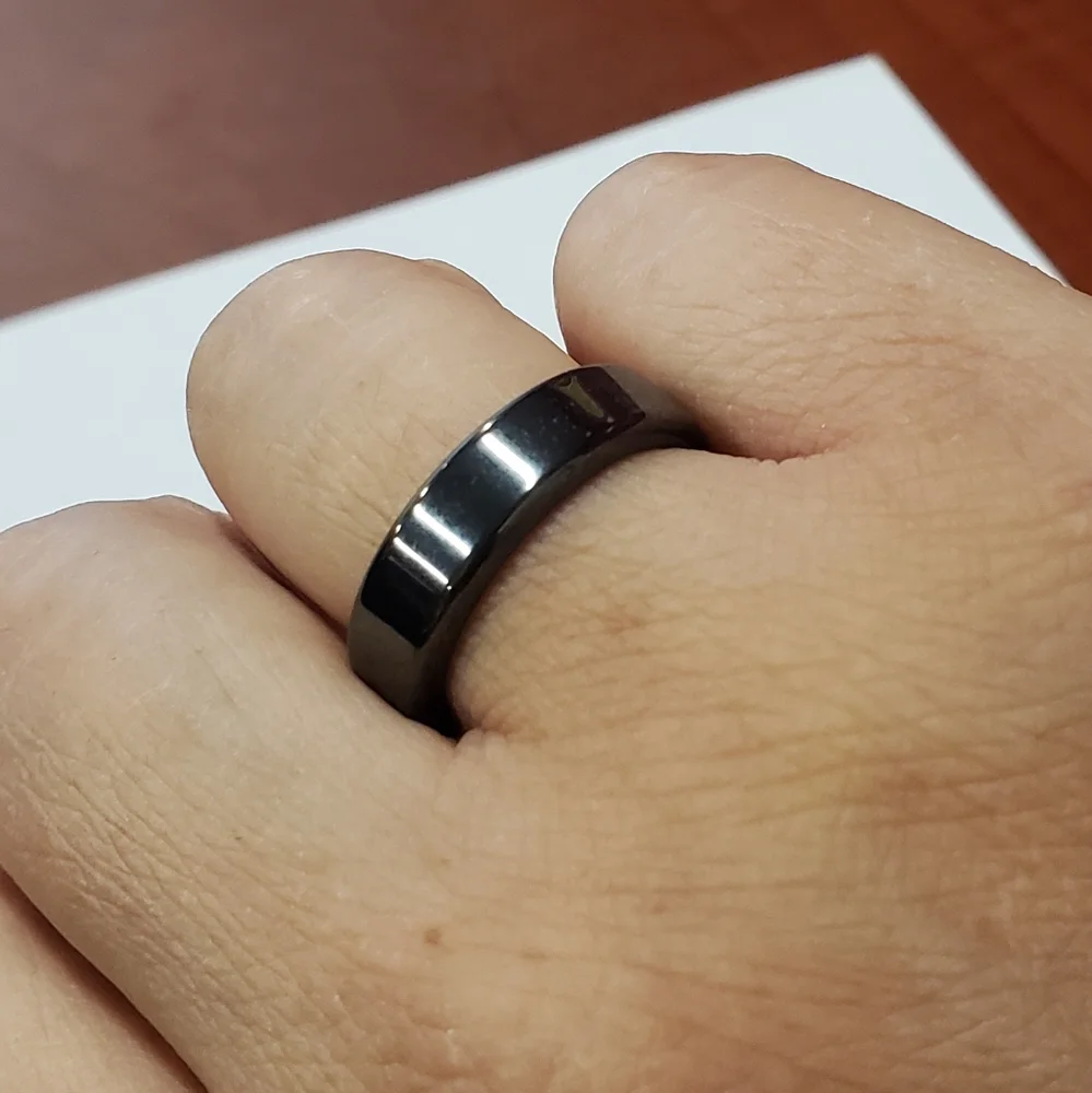 Mens Black Magnetic Ring Size 9